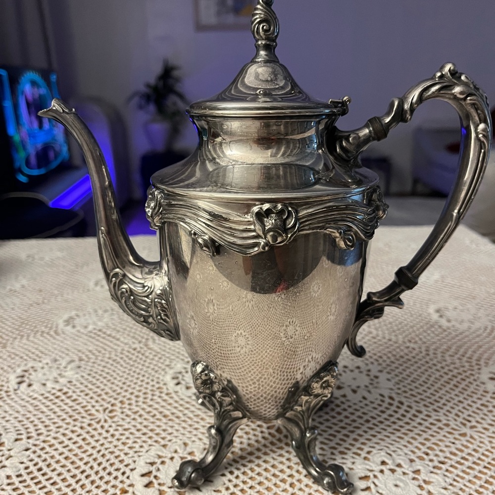 Vintage Victorian Silver on copper teapot
